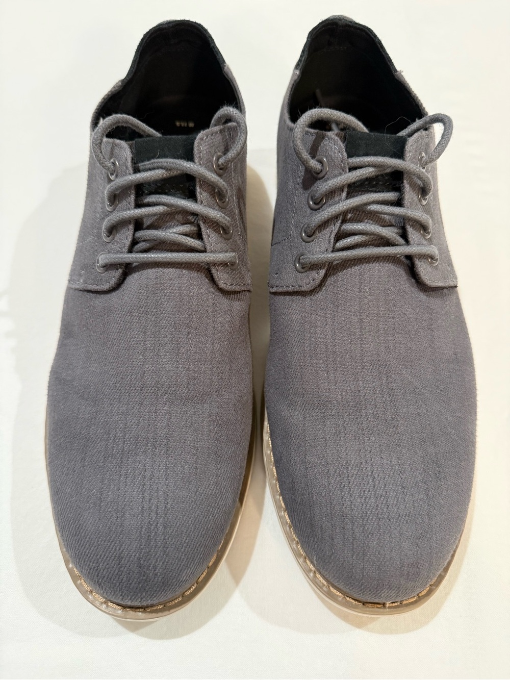 Toms Men's Gray Canvas Derby Lace-Up Shoes
